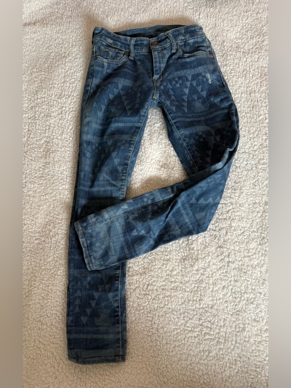 Denim And Supply Ralph Lauren Aztec Print Medium Wash Skinny Jeans 26/32